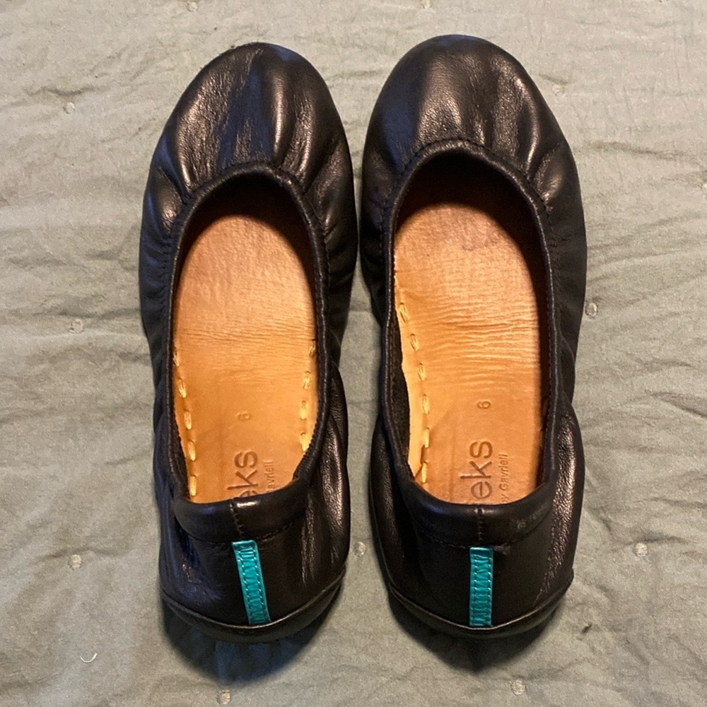 Tieks Black Leather Ballet Flats